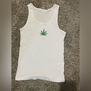 white weed fitted tank top (matching shorts sold separately)